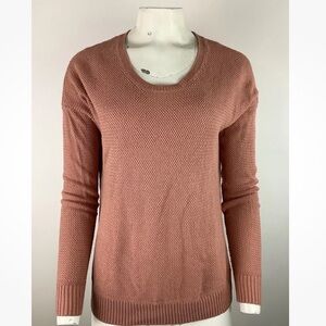 Madewell Sz M Chronicle Texture Pullover Sweater Pink Cotton Viscose Light